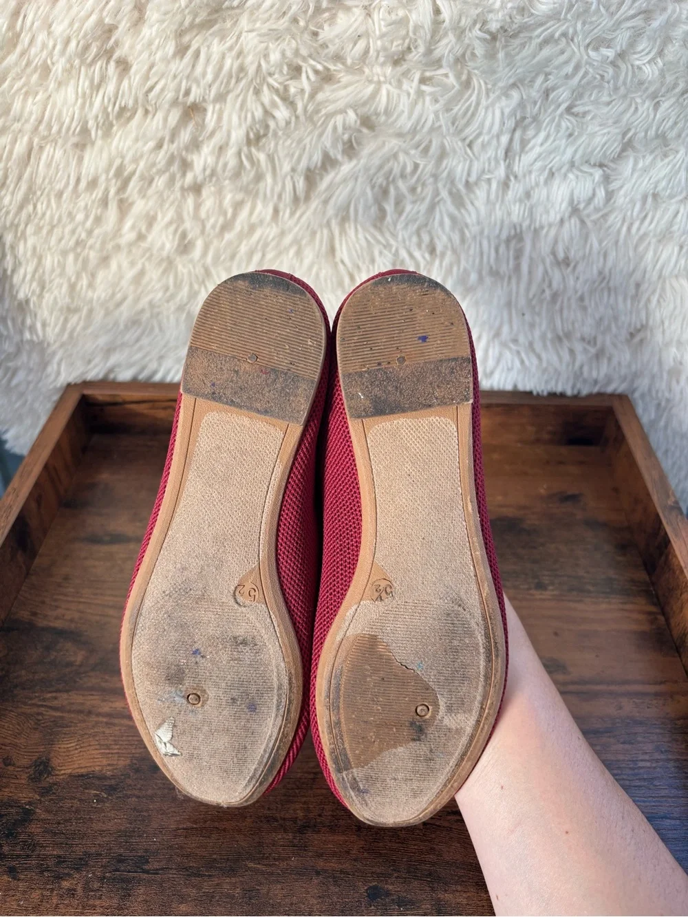 Danskin Burgundy Knit Mary Jane Flats